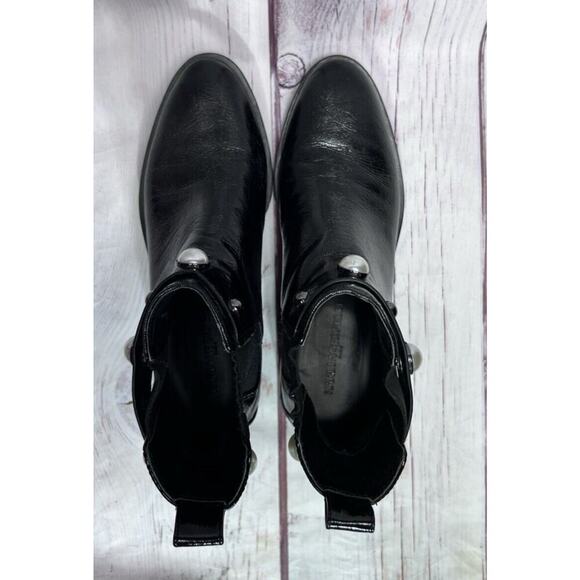 Karl Lagerfeld Paris Women's Pola Studded Lug Sole Ankle Boot Black Size 8.5 - Picture 6 of 11